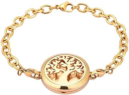 Heeqing AE312 Árvore oca de vida Arexless Aromaterapia Os óleos essenciais do difusor Free 12 almofadas Bracelet Memorial