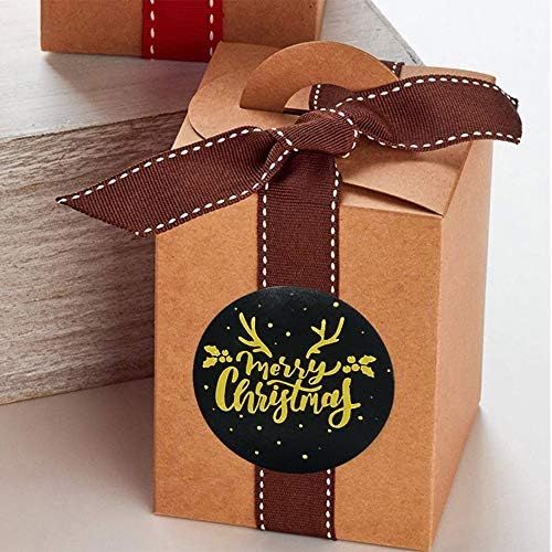 Etiquetas de Natal, 500pcs 3 Designs Round Feliz Natal adesivos, adesivos de férias para caixa de presente de cartão de Natal,