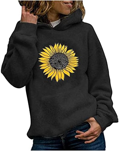 Akklian Graphic Sunflower Print Hoodies Sweodshirts