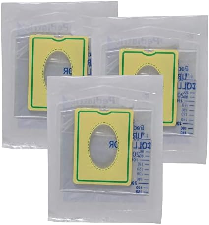 Coletores estéreis de sacolas de urina pediátrica [3 contagem] Bolsa de apanhador de urina embalada individualmente embalada com superfície adesiva para coleta de urina para crianças - 5 oz 200 ml