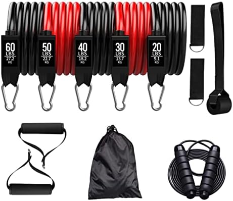 Walnuta 11 PCs/conjunto Bandas de resistência de látex Men Fitness Training Belt Yoga Pull Rope Gym Equipment Tubo Elastic com pular corda