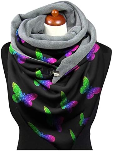 Xales lenços de botão de inverno imprimem mulheres calorosas embrulhando moda de moda macia lenço casual feminino lenço de hijab