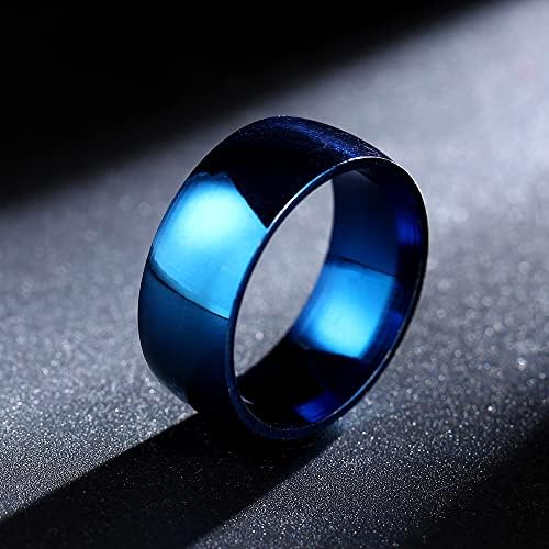 Anéis azuis de 8mm de Kolesso para homens e mulheres anel personalizado personalizando anel gravado anel-75857
