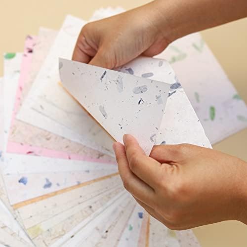 50 folhas 8 x 8 polegadas quadradas origami artes de papel dobrável, papel dobrável quadrado para artesanato de bricolage, folhas de papel de amoreira fina de casamento finas