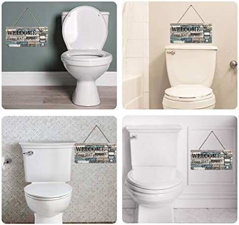 Placas de madeira para o banheiro banheiro banheiro banheiro decoração citações de banheiro-Acompanhe-se. Obrigado! -Farmhouse