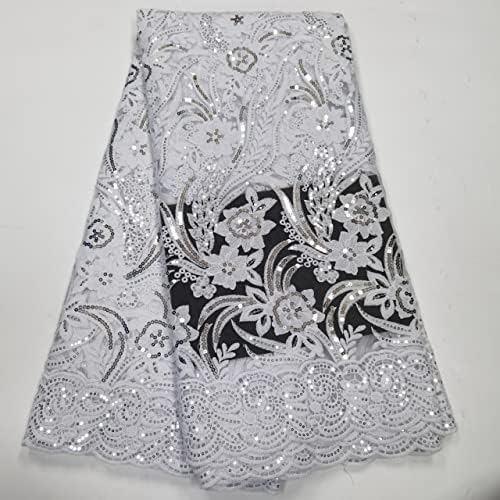 Bela Guipure Lace Cord Lace Bordiderey African Cord Lace com lantejoulas Nigeria Lace Fabric for Wedding - tecido de renda