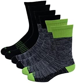 Dickies masculino Dri-Tech Performance Work Crew Socks 6 par, preto