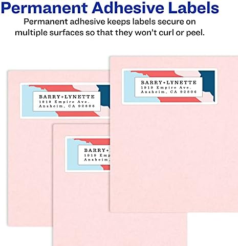 Etiquetas quadradas Avery para impressoras a laser e jato de tinta, alimento seguro, 2 x 2, 300 etiquetas brancas e