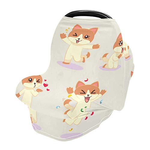 Capas de assento de carro para bebês de animais de kawaii - lenço de amamentação, carrinho de compras, dossel de carro de uso múltiplo,