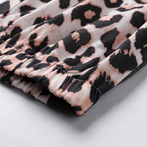 Calça de ioga longa míshui para mulheres altas calças de cintura de leopardo longo