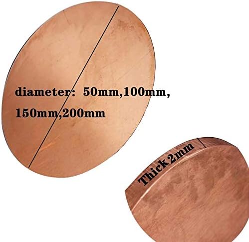 Lucknight Copper Disc folha de disco redonda Circular Placa de junta Circular H62 Cobre CNC Metalhas de metal de espessura de matérias
