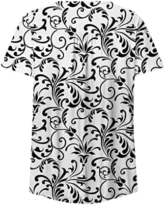 Camisetas de manga longa de algodão para mulheres femininas de manga curta Button Flower Tops de verão Tops para mulheres curtas