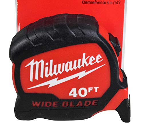 Milwaukee 48-22-0240 40 pés x 1,3 pol. Medida de fita de lâmina de largura