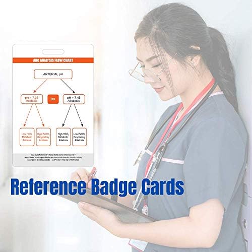 Cartão de distintivo vertical de gás sanguíneo arterial - Excelente recurso para enfermeiros, clínicos de enfermagem e estudantes