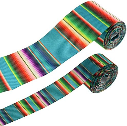 Rainbow Stripes Grosgrain Ribbon E fora 2 rolos 2 tamanhos fibrons mexicanos fiesta fitas de sera coloridas para embrulho