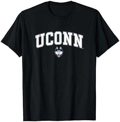 Connecticut Huskies Arch sobre a camiseta negra oficialmente licenciada