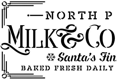Milk & Cookie Co. Estêncil por Studior12 | Floco de neve do Pólo Norte de Papai Noel | DIY de Natal Decoração de