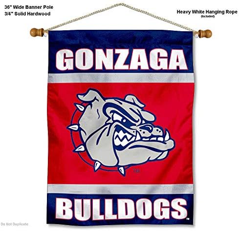 Conjunto de bandeira da casa da Universidade de Gonzaga e bandeira de madeira