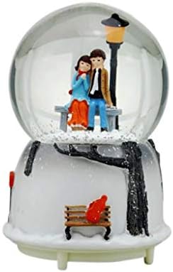 Ylyajy Lovers Snow Sky Sky City Crystal Ball Caixa de música Casal romântico Decoração de presente do Dia dos Namorados