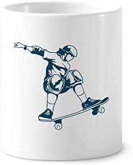 Esporte skateboard ilustração colorido dentes de dentes de dentes caneta caneca cem de cerâmica