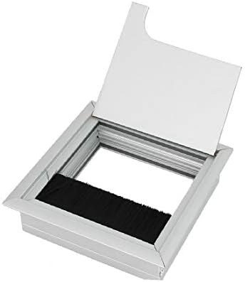X-Dree Computer Desk de alumínio da forma quadrada da forma de arame de arame tampa 100mmx100mm (cubierta del oriftio del cabo de