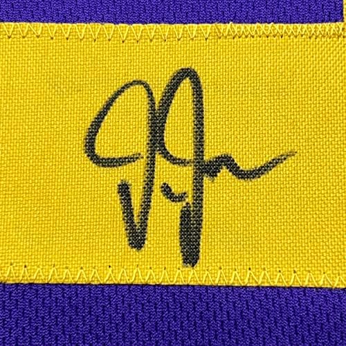 Justin Jefferson autografado/assinado emoldado 33x42 Jersey de futebol de cor de cor de cor de cor de rush JSA Coa