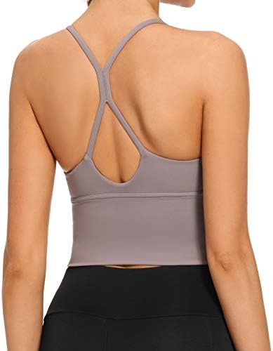 VIBOJOYY LONGLINE Strappy Sports Sports Bras Treino de tanques de tanques de tanques Tops de ioga ginástica ativa de ginástica