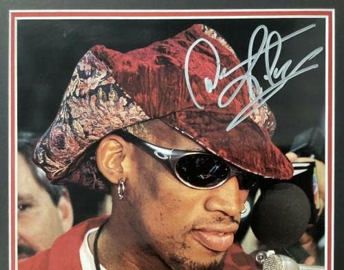 Dennis Rodman assinou a foto 11x14 Basketball Pistons Bulls Worm Autograph Hof JSA - fotos autografadas da NBA