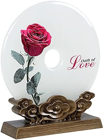 Swfond Natural Jade Artwork Decorações de rosas, presentes para namorada Aniversário
