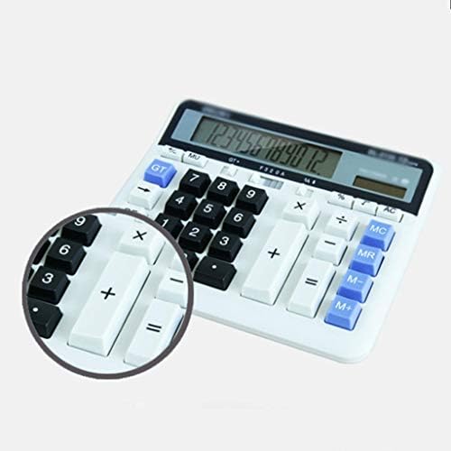 Calculadora YFQHDD, calculadora básica de bateria solar de 12 dígitos, energia solar dupla com bateria com grandes calculadoras