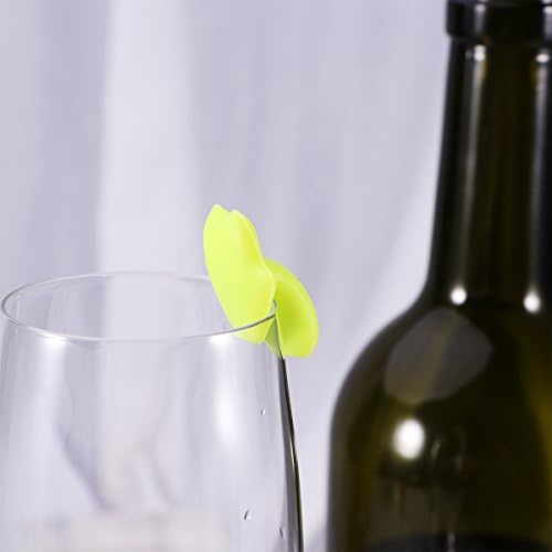 Doitool 6 PCs Silicone Wine Glass Marker Creative Red Lips Setker Mark Mark Glass Identification Perfeito para festas