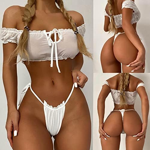 Lingerie definido para figuras femininas Tubos de tubos e tangas veem por meio de roupas íntimas de malha pura conjuntos de roupas Lenceria