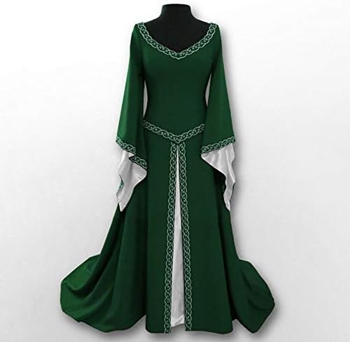 PEQIUT MULHERES DE VESTIDO RENASESCONCENTE PLUS TAMANHO com espartilho, Renaissance medieval Dress Up Pirate Faire Celtic Blouse