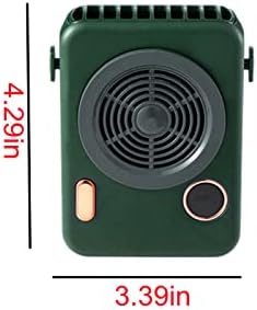 Yiisu portátil mini ventilador sem lâmina USB recarregável fã de pescoço de pescoço Display Digital Fan Handheld Green OS3