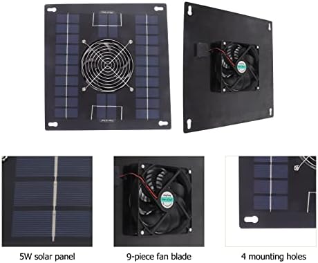 Espaço de exaustão com energia solar, kit de ventilador de painel solar de 5W, instalação fácil de instalação de ventilação
