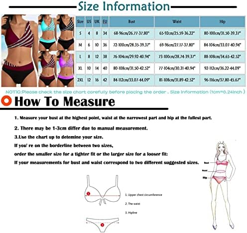 Mulheres duas peças Vintage Swimsuit Wrap Cross Cutout Bikini Sets Tummy Control Swimwear Push Up High Waist With Bottom