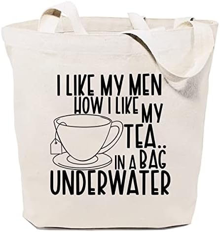 SAUIVD TOTE TOTE MULHERES Gosto dos meus homens Como eu gosto das minhas bolsas reutilizáveis ​​de chá