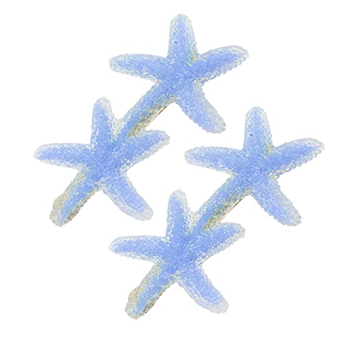 Yeepsys 2 Pacote de pacote de cabelo estrela -telhar resina praia praia pinos de cabelo de estrela de estrela sereia Clipes de