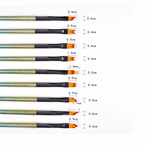 Brush de unhas Conjunto de flores Desenho de flor Pen Pen Pen Pen Pen Manicure Tools 9pcs para Salon Home DIY