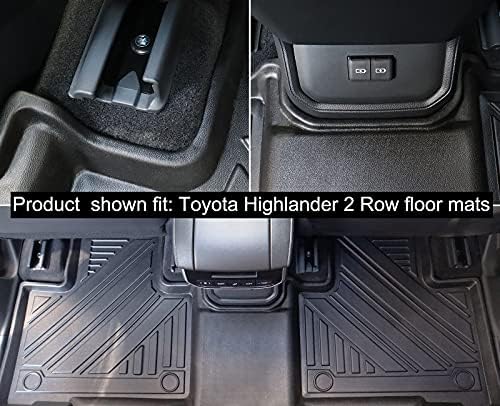 Shvgen Car Floor Tapetes 3 Linha e Liner de Cargo atrás da 2ª linha Compatível para 2020 2021 2022 2023 Toyota Highlander All -Weather Rubber Mat Protector Black Liner Black Liner Black Liner