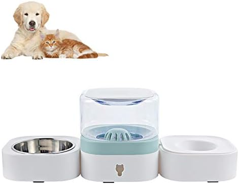 Peteizi 2 em 1 Pet Automático 1,8L Grande distribuidor de água de cães de cães de cães de gato alimentos de gato tigelas