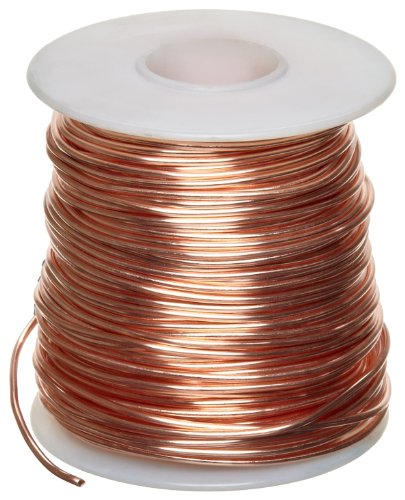 Fio de cobre nu, recozido, bobo de 5 lb, 20 awg, 0,032 de diâmetro, 1575 'de comprimento