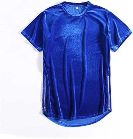 Mens Velvet Sets lateral zip tshirts Velor Joggers Shorts Duas peças conjuntos de streetwear de rua do verão da primavera