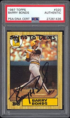 1987 TOPPS 320 BARRY TONS RC PSA/DNA Autografado Say NÃO TO DROGRAS - Baseball selecionou cartões autografados