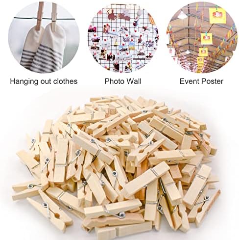 Enkrio 100pcs roupas pequenas pinos de prendedores de madeira mini clipes de madeira para fotos clipe de foto para