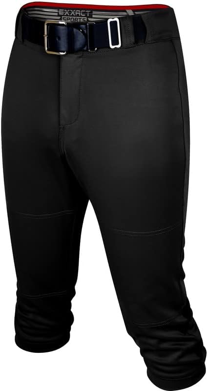 Calças de softball do Exxact Sports Zipper para mulheres - calças de softball de fundo elástico com painéis de malha