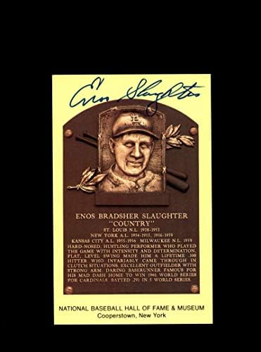 ENOS Slaughter Hall Hall of Fame Plate Card Autograph