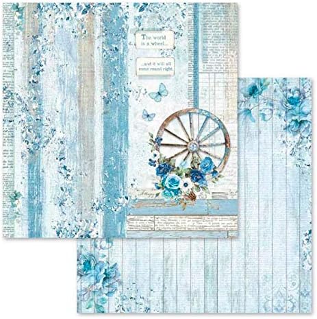 STAMPERIA International KFT Block 10 Sheets - Double Face Blue Land, 30,5 x 30,5, multicolorida