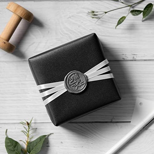 Papel de embalagem fosco preto ruspepa - papel de lustre de cor sólida perfeita para casamento, aniversário, Natal, chá de