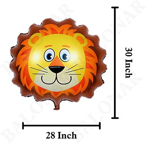 Balonar 5pcs 32 polegadas Tiger Lion Zebra Monkey Graffe Balloons Balloons Animal Balloons for Child Birthday Party Supplies